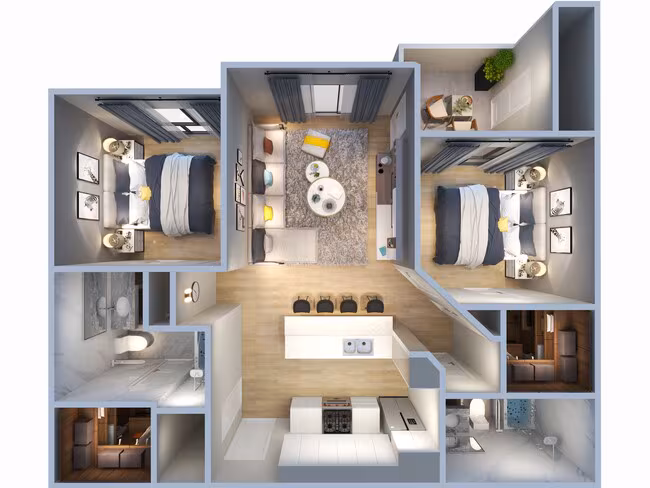 B1 2x2 2054 floor plan